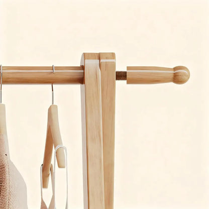 Stylish Entryway Coat Rack, Multifunctional Solid Wood with Shelf