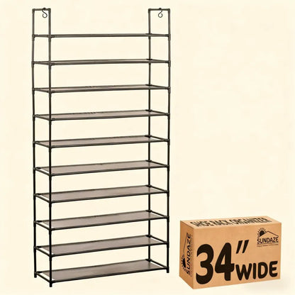 Tall 10-Tier Shoe Organizer, Space-Saving & Durable for Any Room