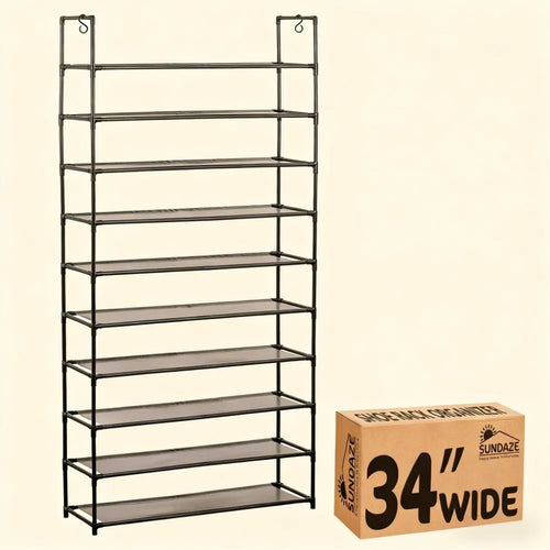 Tall 10-Tier Shoe Organizer, Space-Saving & Durable for Any Room